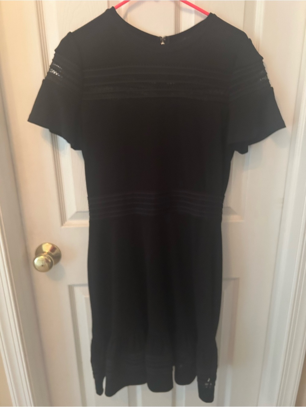 Michael Kors Black Lace-Trim Midi Dress